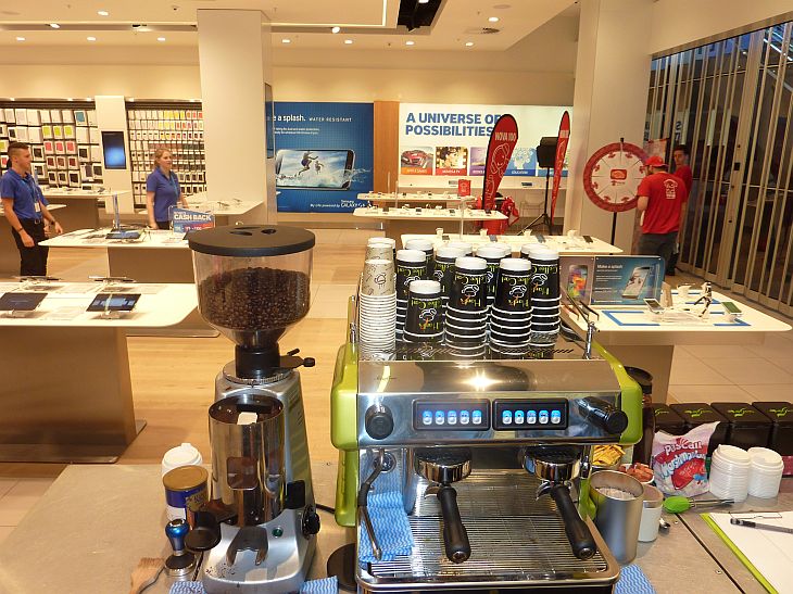 samsung store highpoint mobile coffee cart