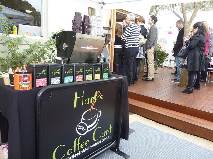 coffee cart at melbourne wedding